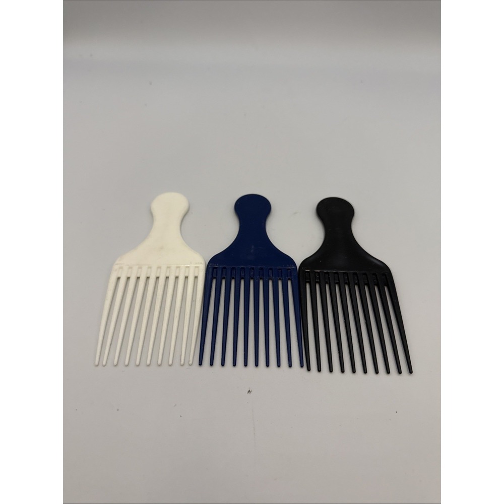Hair Pick LOT 5" VTG Goody USA Plastic Purse Comb Pick Hair Lifter Lot Of 3
